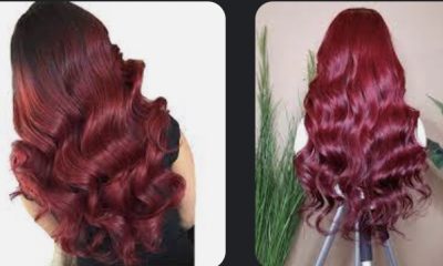 VSHOW hair burgundy human wigs